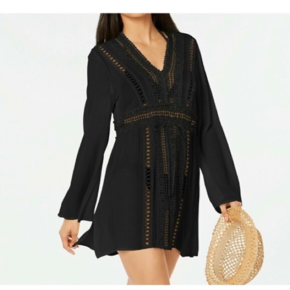 Raviya Women's Crochet Tunic Dress Swim Cover-Up